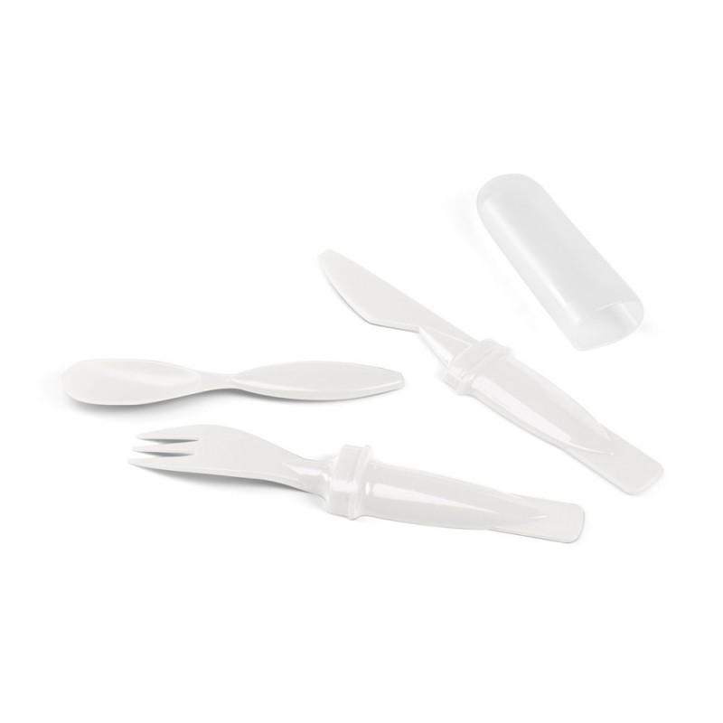 Set de 3 tacamuri din plastic, furculita, cutit si lingura, 31 x 178 x 20 mm