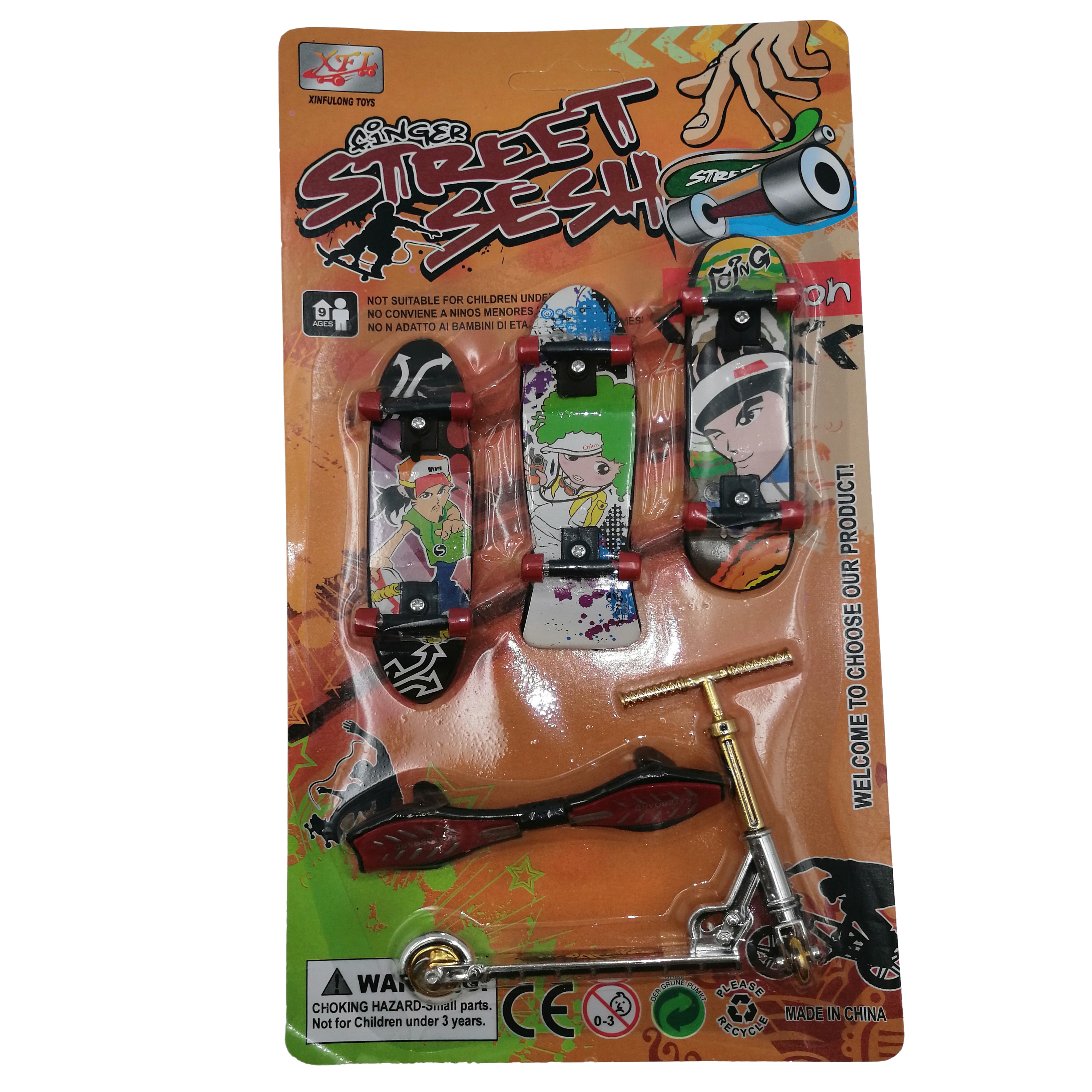 Set de mini jucarii ideallstore®, fingerboard street, plastic, multicolor