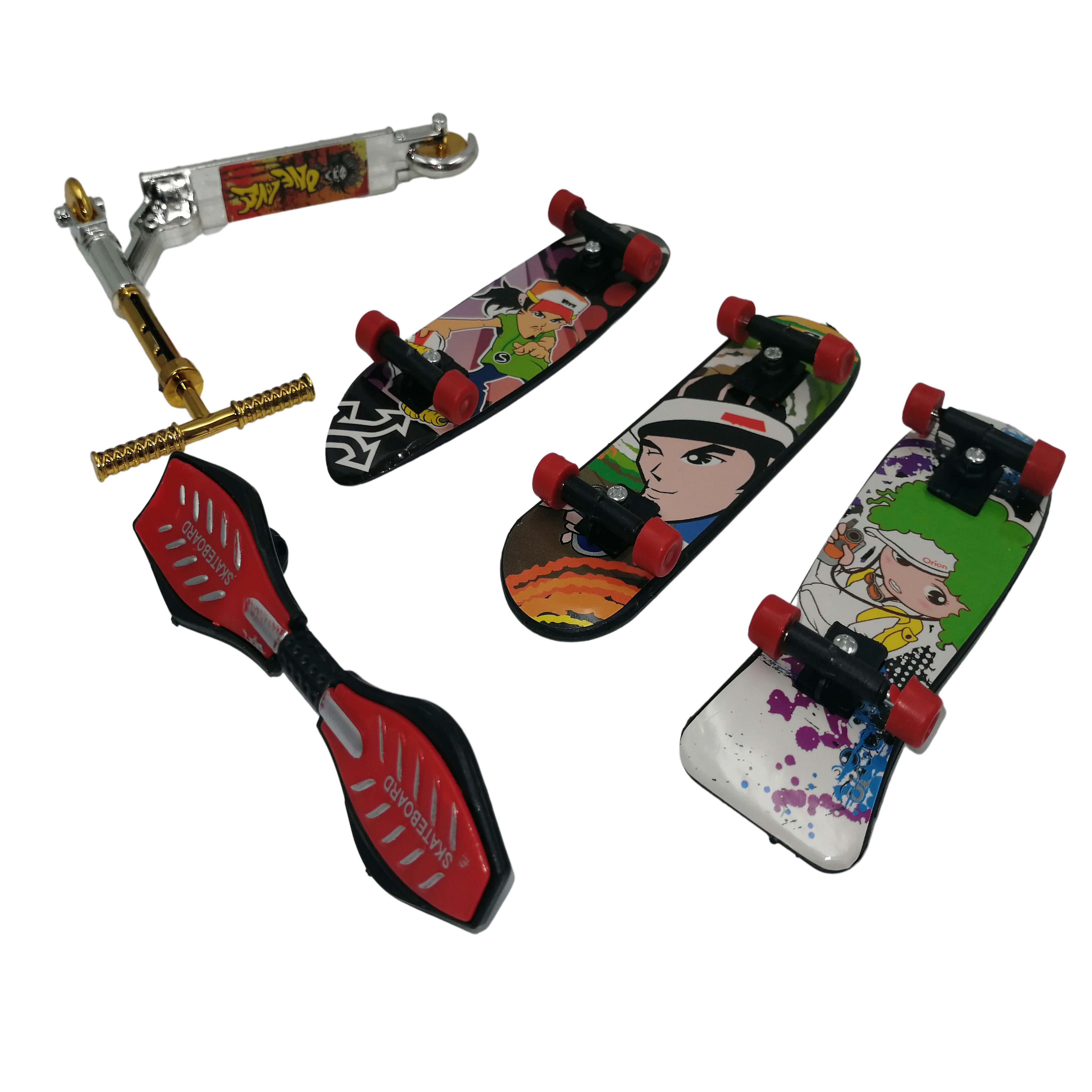 Set de mini jucarii ideallstore®, fingerboard street, plastic, multicolor