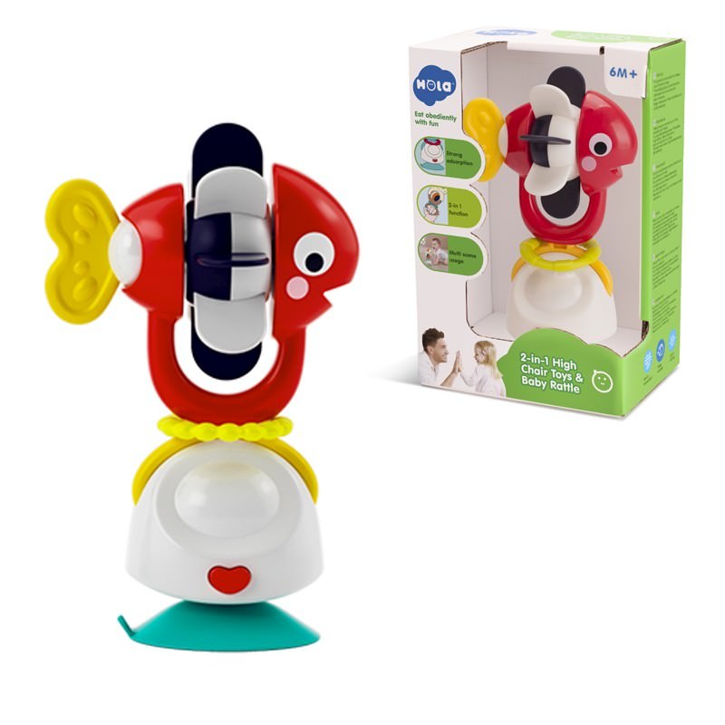 Jucarie bebe cu ventuza si zornaitoare pestisor hola toys