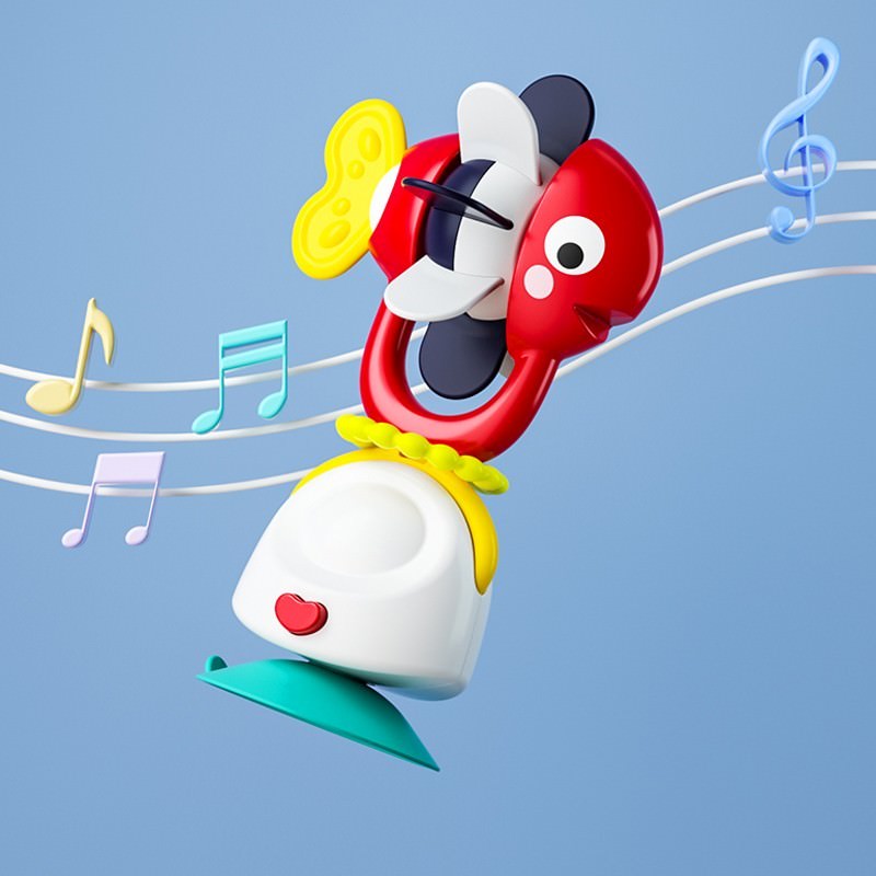 Jucarie bebe cu ventuza si zornaitoare pestisor hola toys