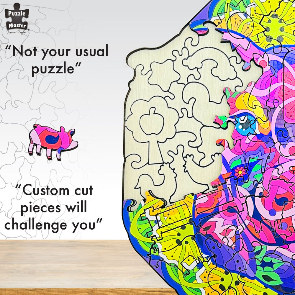 Puzzle lemn porc 121 piese