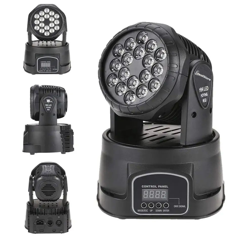 Moving head depox®, party energy, jocuri de lumini, 70w, 18 leduri, negru