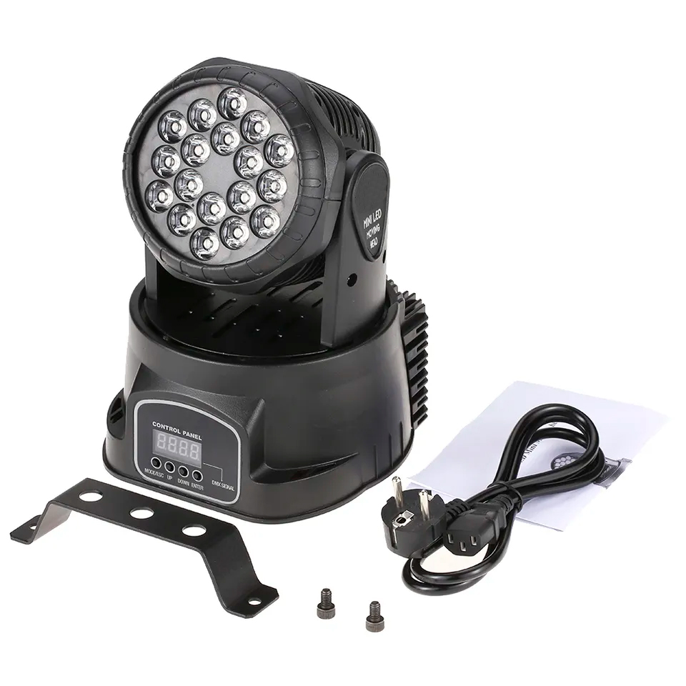 Moving head depox®, party energy, jocuri de lumini, 70w, 18 leduri, negru