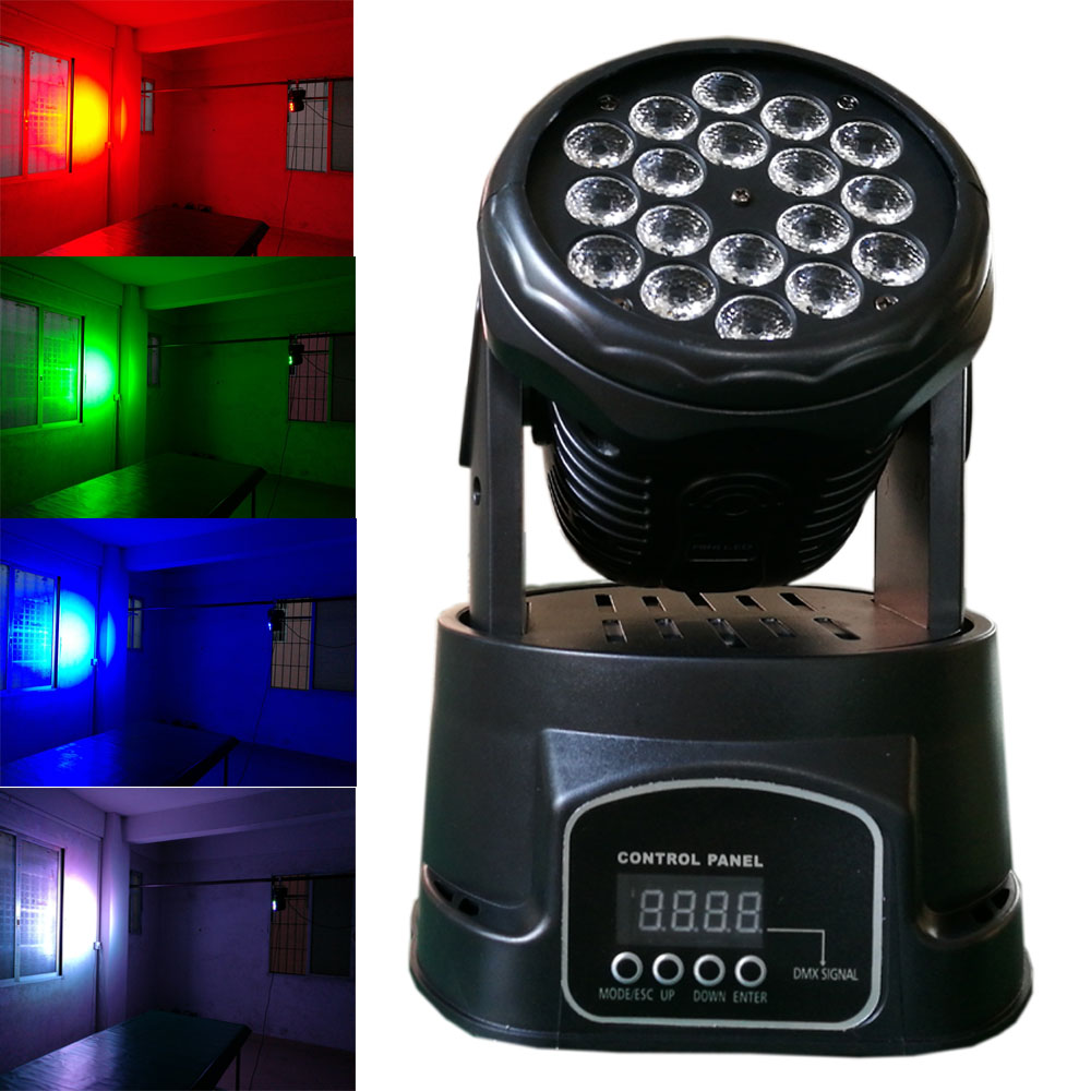 Moving head depox®, party energy, jocuri de lumini, 70w, 18 leduri, negru