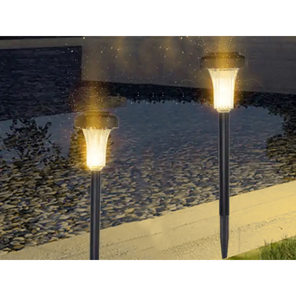 Set 4 lampi de gradina, incarcare solara, alb cald