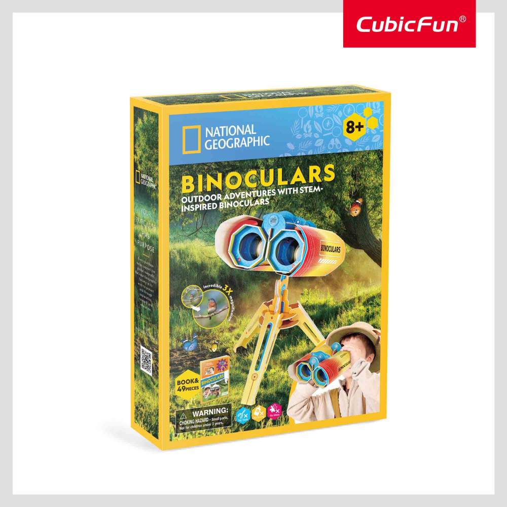 Puzzle 3d binoclu 49 piese cu brosura in romana cubicfun