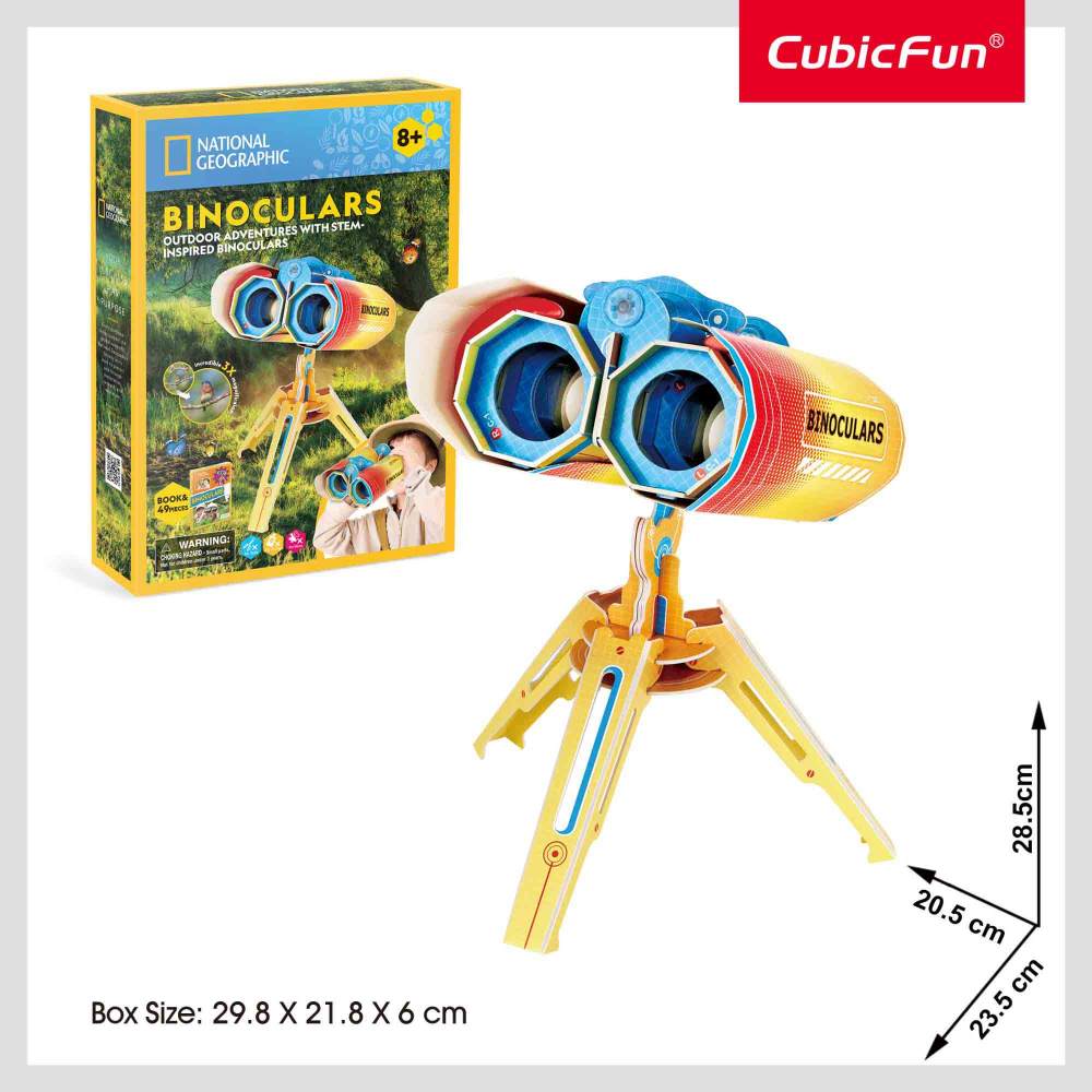Puzzle 3d binoclu 49 piese cu brosura in romana cubicfun