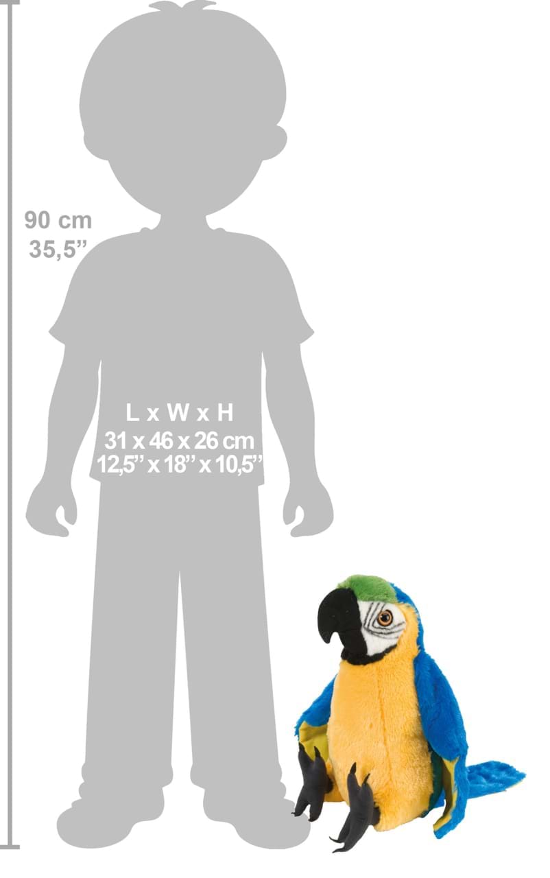 Papagal macaw galben - jucarie plus wild republic 30 cm