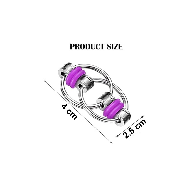 Set 3 jucarii Spinner Key Chain Fidget, antistres, galben/albastru/violet, Vivo