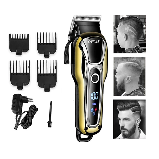Aparat de tuns profesional e020, 5w, lame inox, ecran led