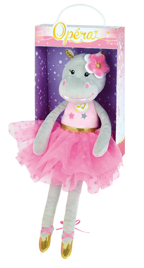Jucarie pus muzicala jemini 40 cm balerina hipopotam