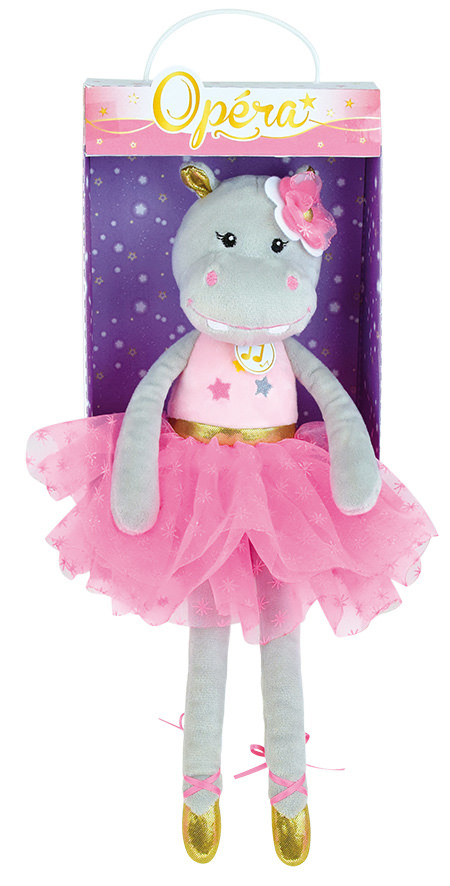 Jucarie pus muzicala jemini 40 cm balerina hipopotam