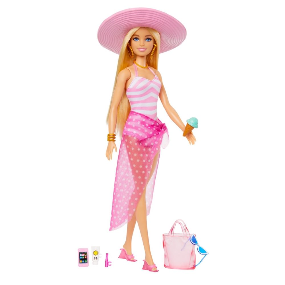 Papusa barbie cu accesorii plaja