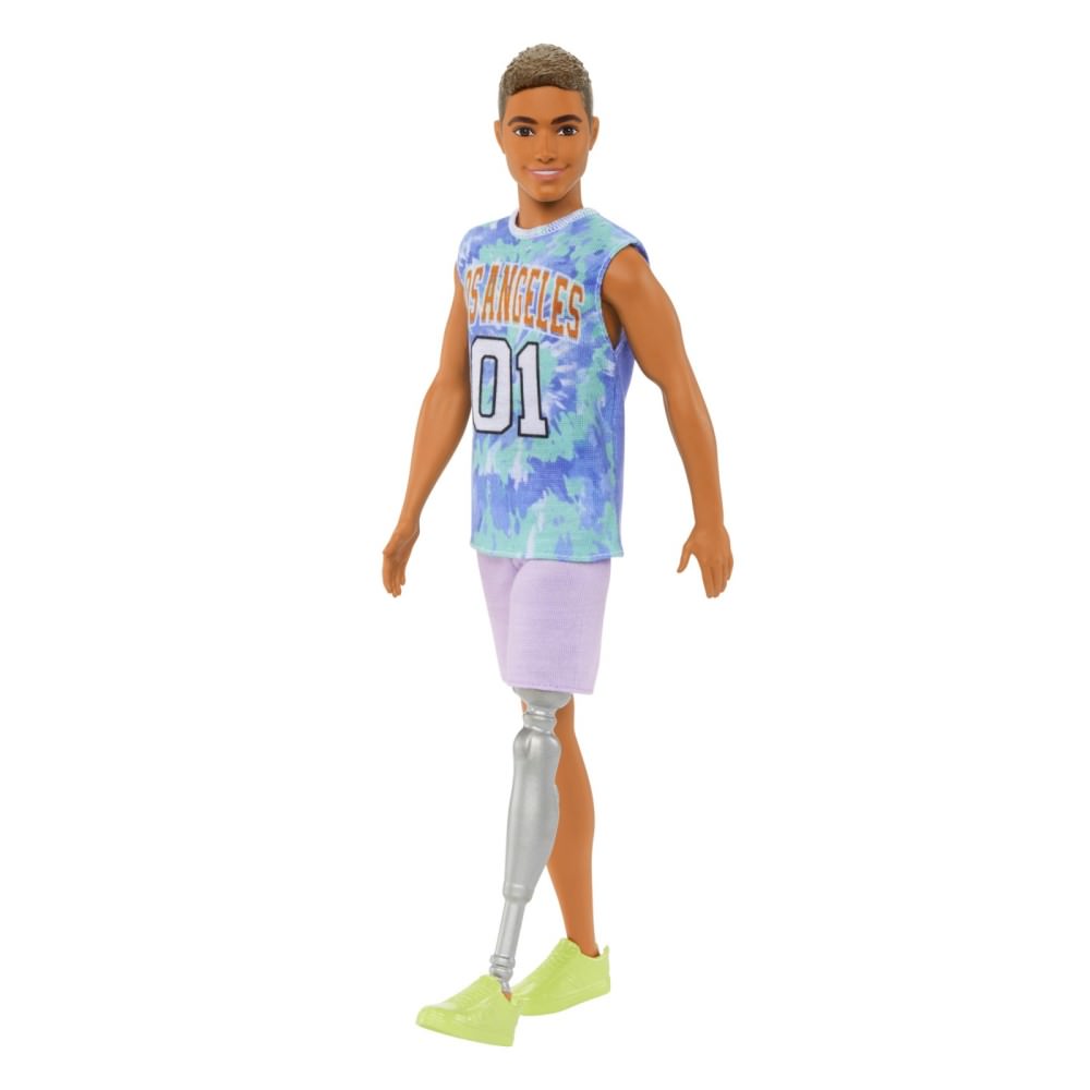 Papusa baiat barbie fashionistas saten cu un picior cu proteza