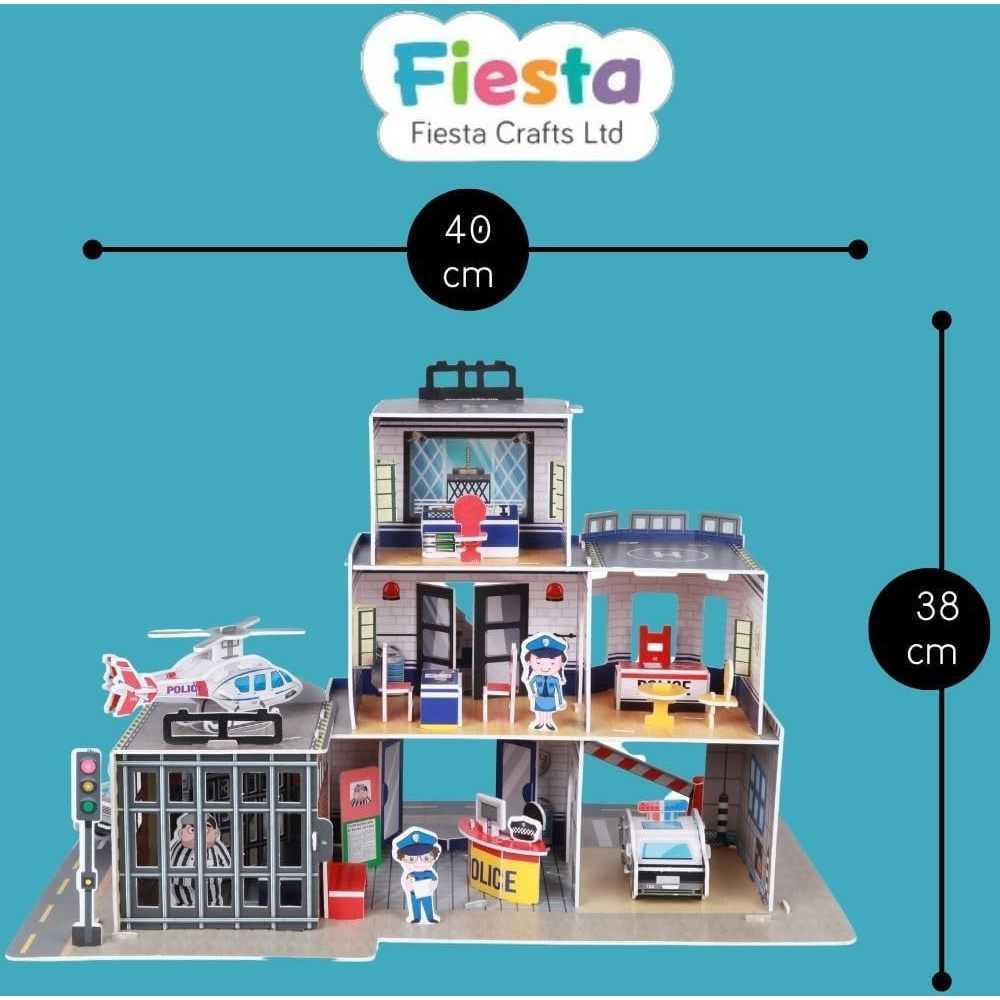 Set constructie puzzle 3d -  statie de politie fiesta crafts 89 piese