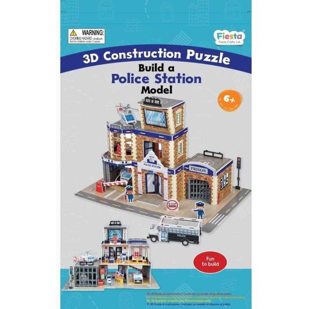 Set constructie puzzle 3d -  statie de politie fiesta crafts 89 piese