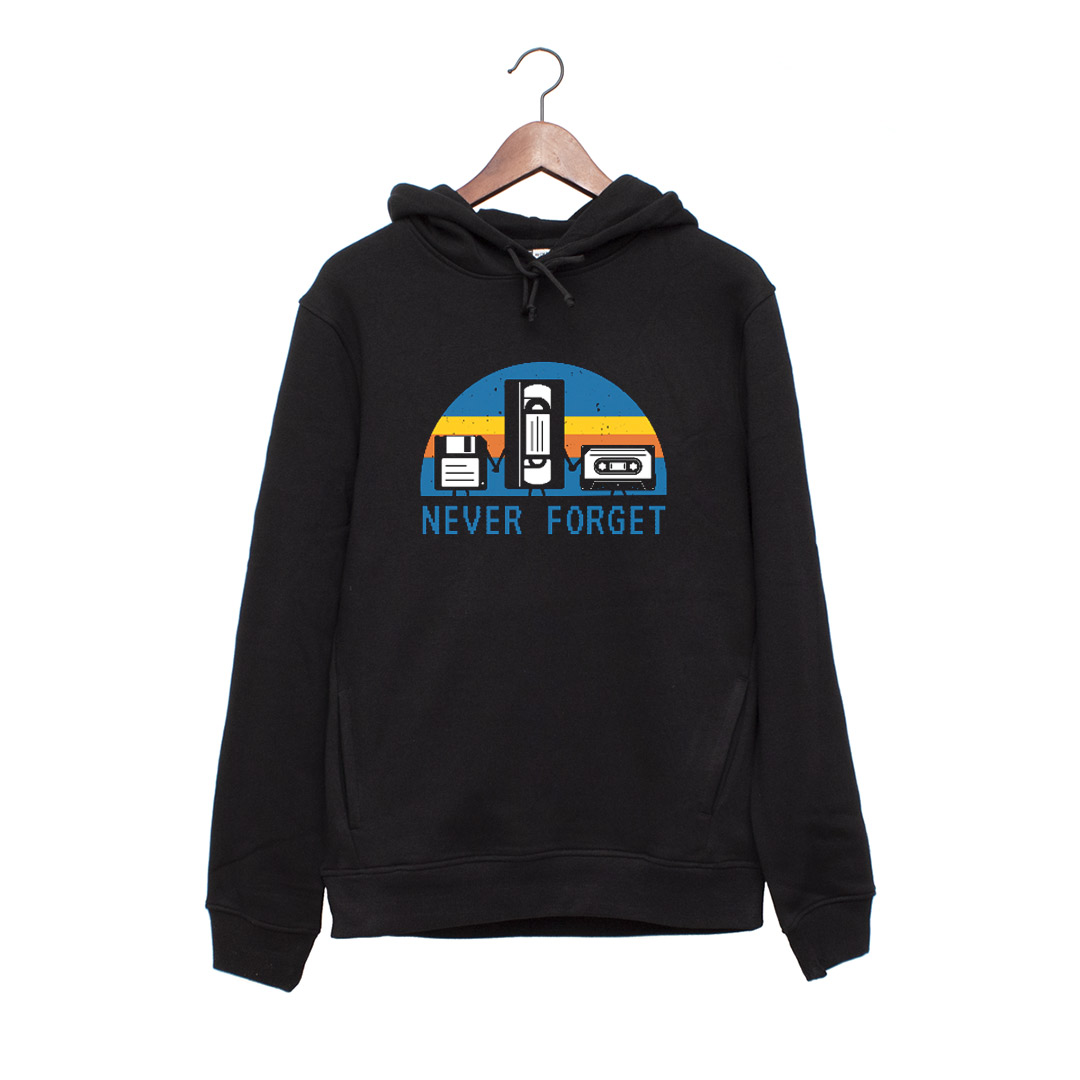 Hanorac personalizat negru unisex never forget