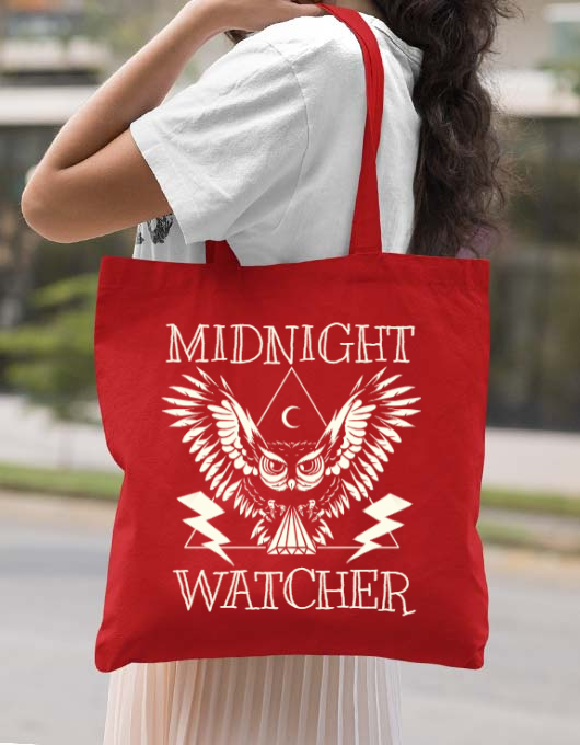 Sacosa din panza midnight watcher rosu
