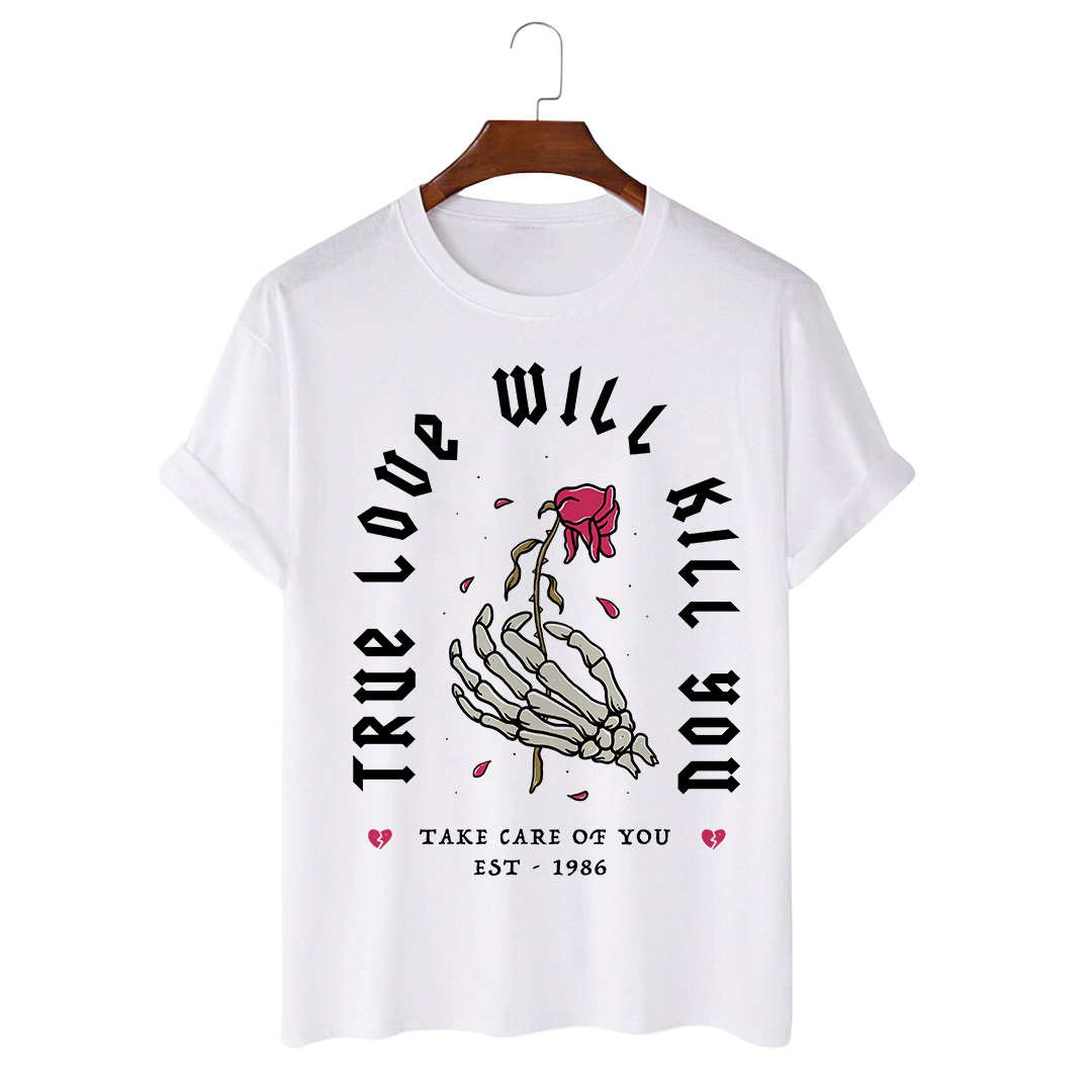 Tricou personalizat alb unisex true love
