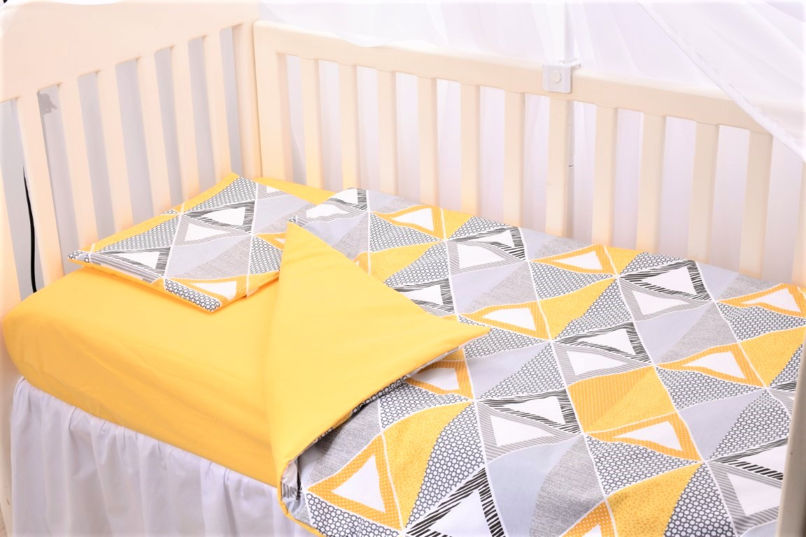 Lenjerie 6 piese patut 120x60 cm bumbac 100% model forme geometrice