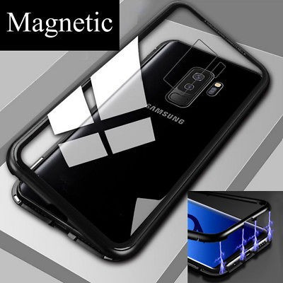 Husa samsung galaxy s8 , magnetica negru, perfect fit cu spate de sticla securizata premium