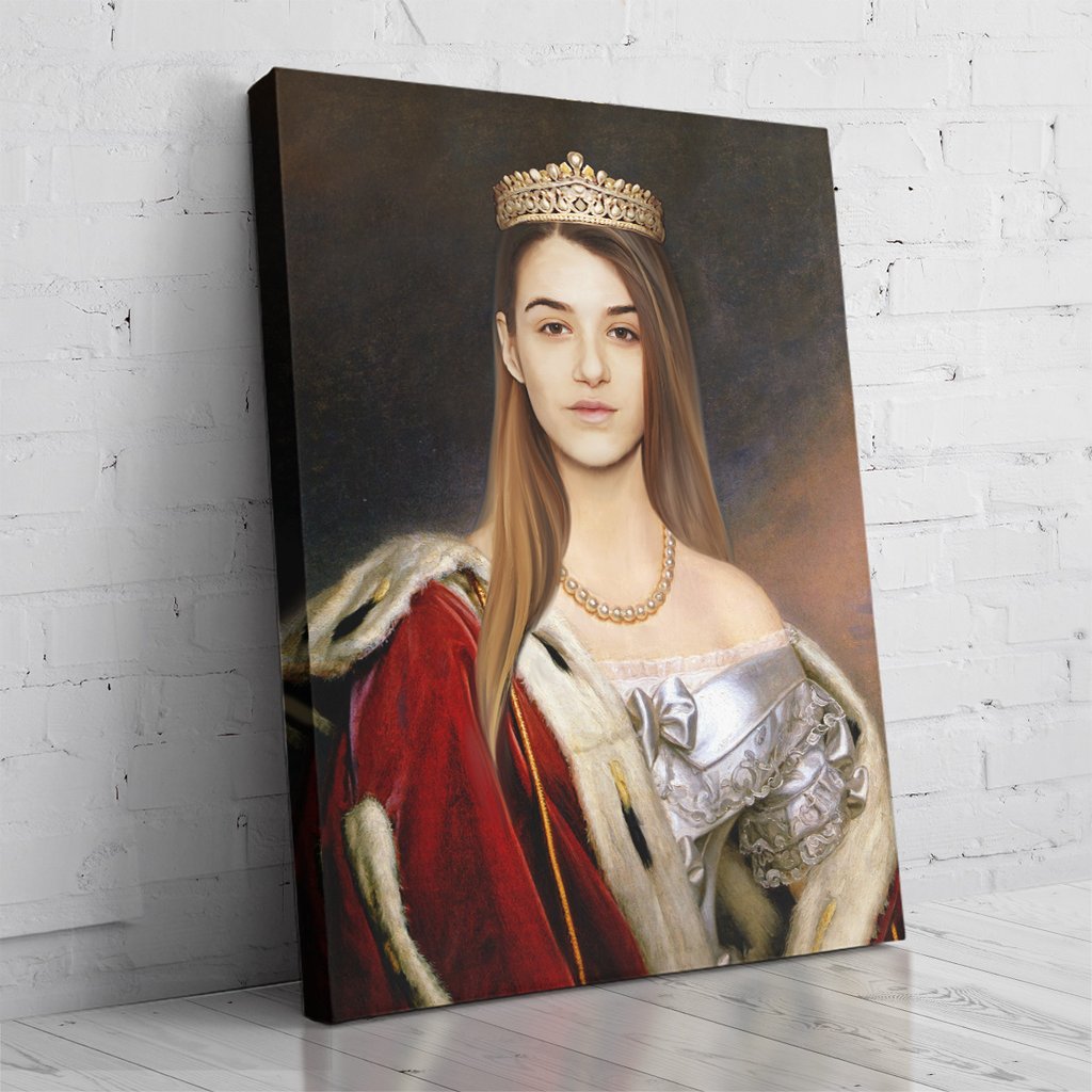 Portret personalizat, pictura Regina, printat panza canvas 50x40cm