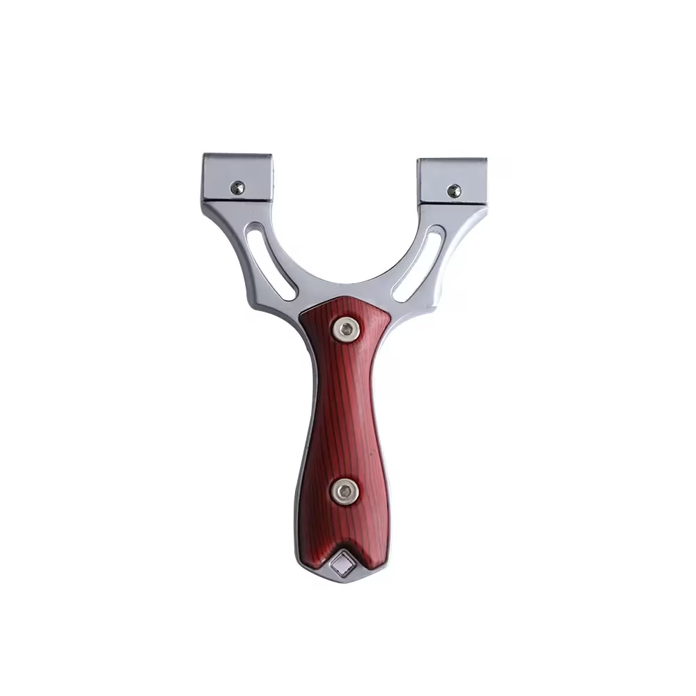 Set prastie cu laser ideallstore®, sling queen, metalic, 11.5 cm, cu boloboc, maner lemn, maro si 220 bile