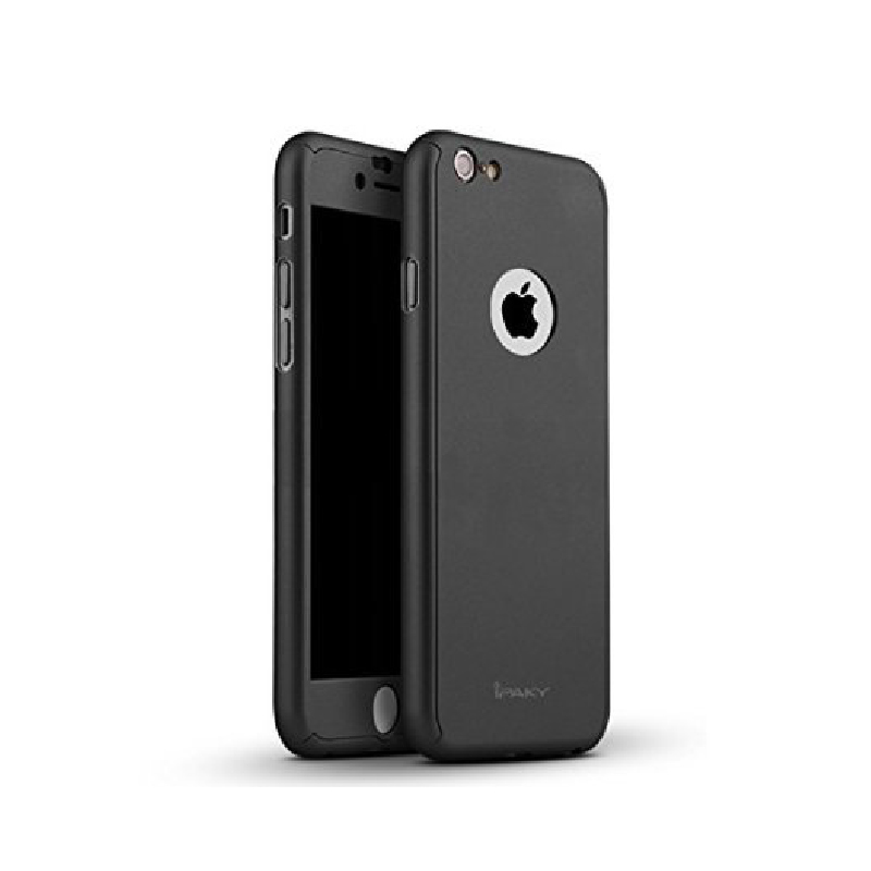 Husa ipaky iphone 6/6s full cover 360 + folie sticla, negru