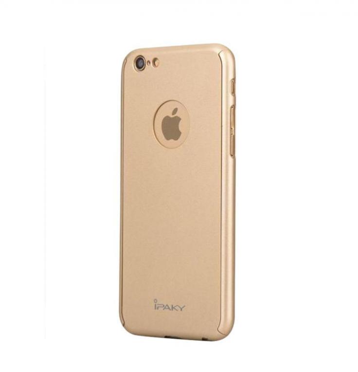 Husa 360º ipaky pentru iphone 6 plus/6s plus ( protectie fata-spate) cu folie de protectie inclusa - gold
