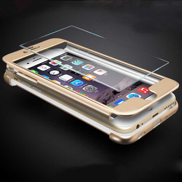 Husa 360º ipaky pentru iphone 6 plus/6s plus ( protectie fata-spate) cu folie de protectie inclusa - gold