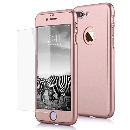 Husa fullbody mystyle rose-gold pentru apple iphone 8 acoperire completa 360 grade cu folie de protectie gratis