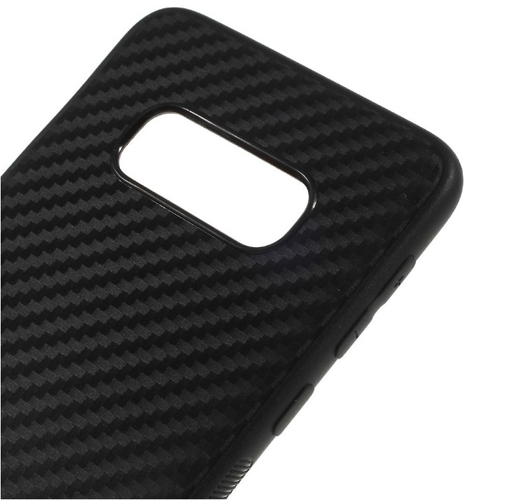 Husa pentru samsung galaxy s10 plus, mystyle perfect fit cu insertii de carbon, negru