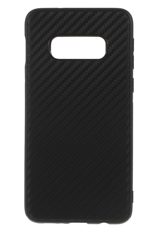 Husa pentru samsung galaxy s10 plus, mystyle perfect fit cu insertii de carbon, negru