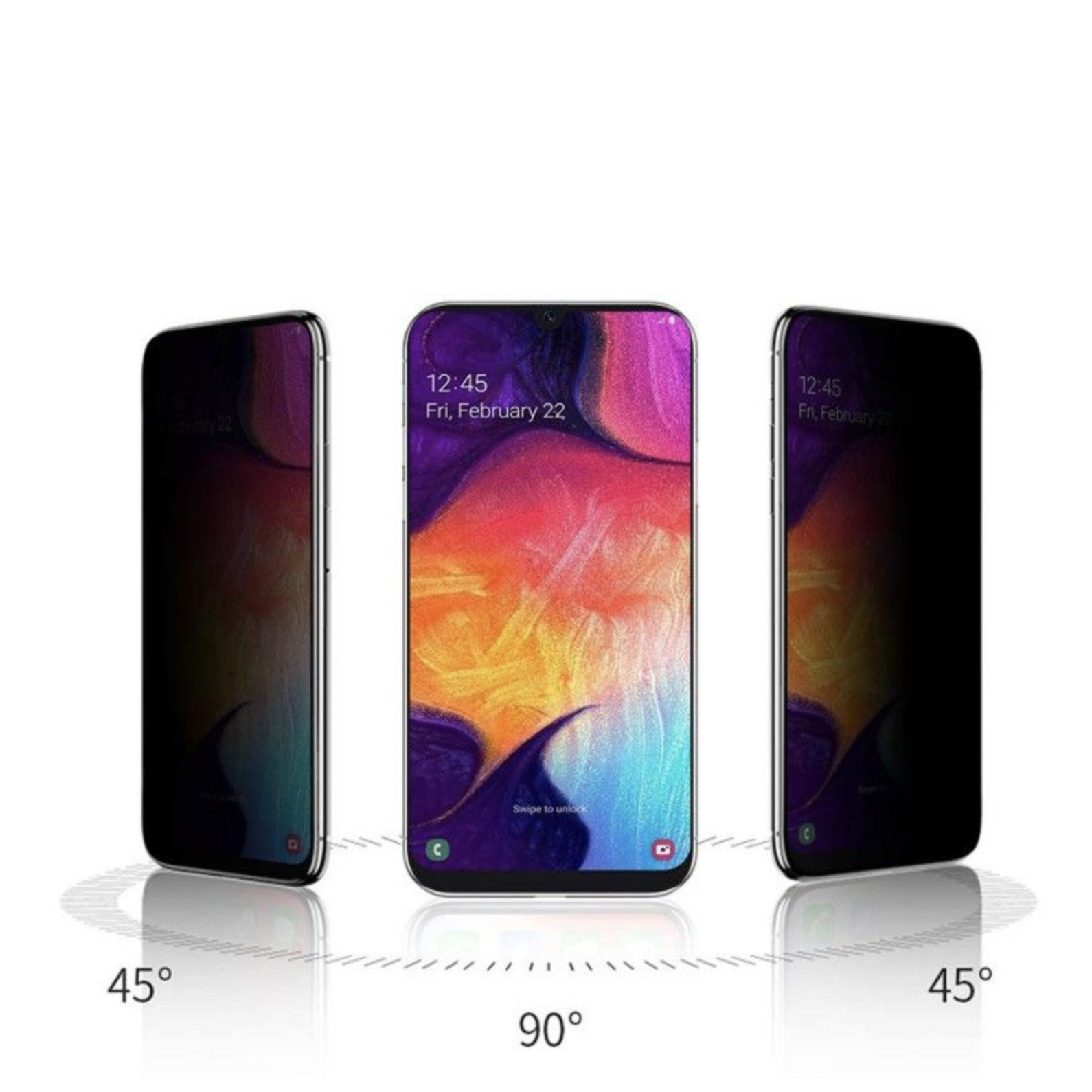 Folie pentru display compatibila cu samsung galaxy s22 plus, full screen sticla securizata privacy, negru