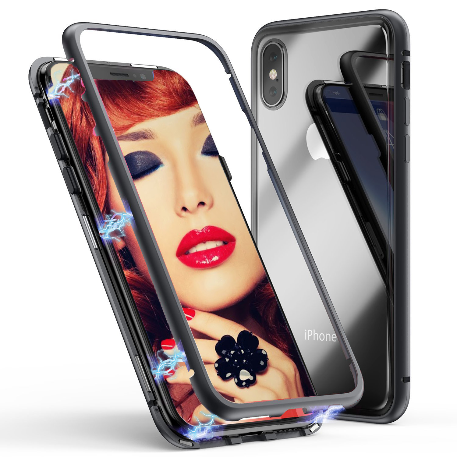 Husa totulperfect telefon apple iphone xs max ofera protectie completa 360 ultrasubtire magnetic black