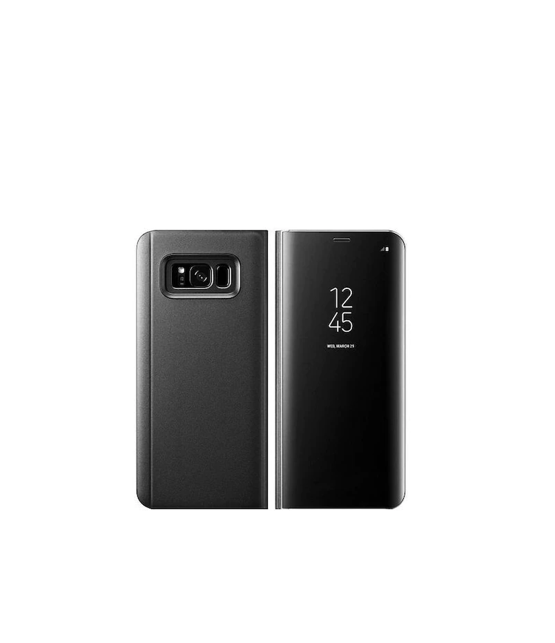 Husa book mirror effect compatibil cu samsung galaxy s9 black, acril