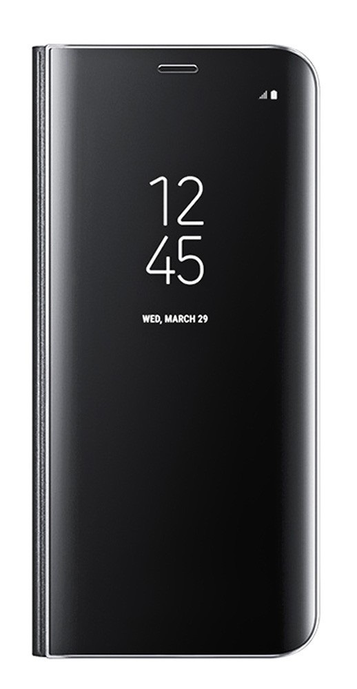 Husa protectie flip cover, oglinda, mirror, stand, compatibila cu samsung galaxy s9, negru
