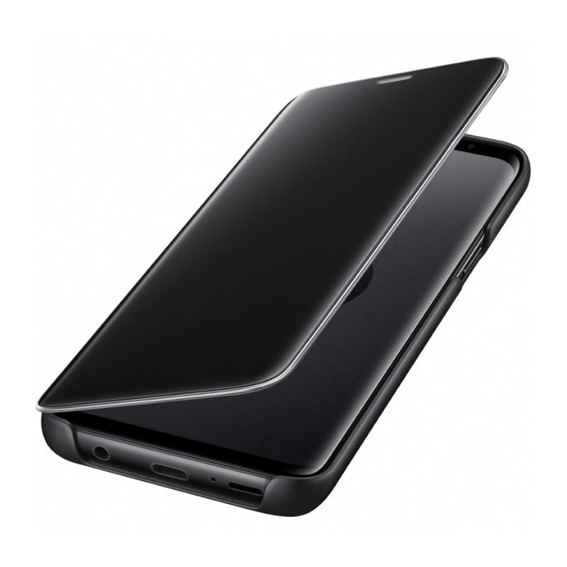 Husa protectie flip cover, oglinda, mirror, stand, compatibila cu samsung galaxy s9, negru