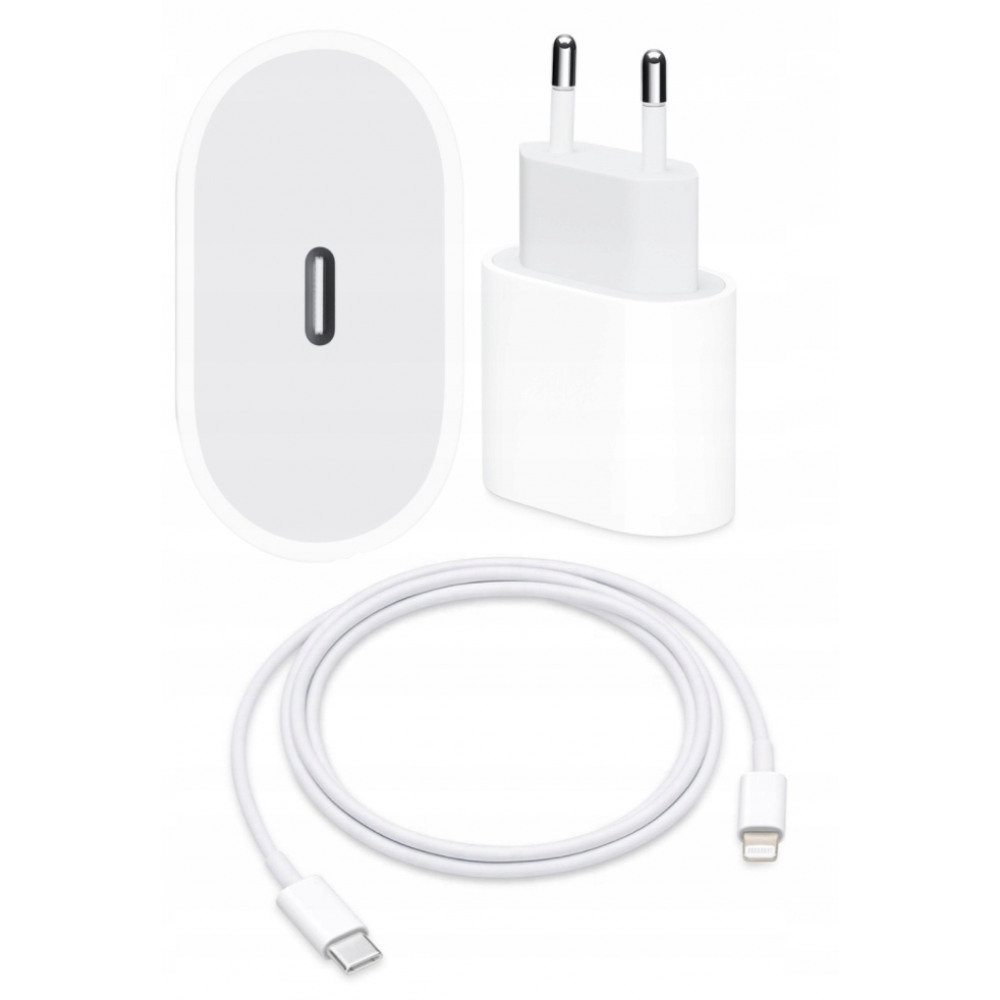 Incarcator fast charge 20w si cablu de date fast charge 1m type-c-lightning, adgo, compatibil cu apple iphone 14 / 14 pro / 14 pro max / 13 / 13 pro / 13 pro max / 12 / 12 pro / 12 pro max, alb/gri