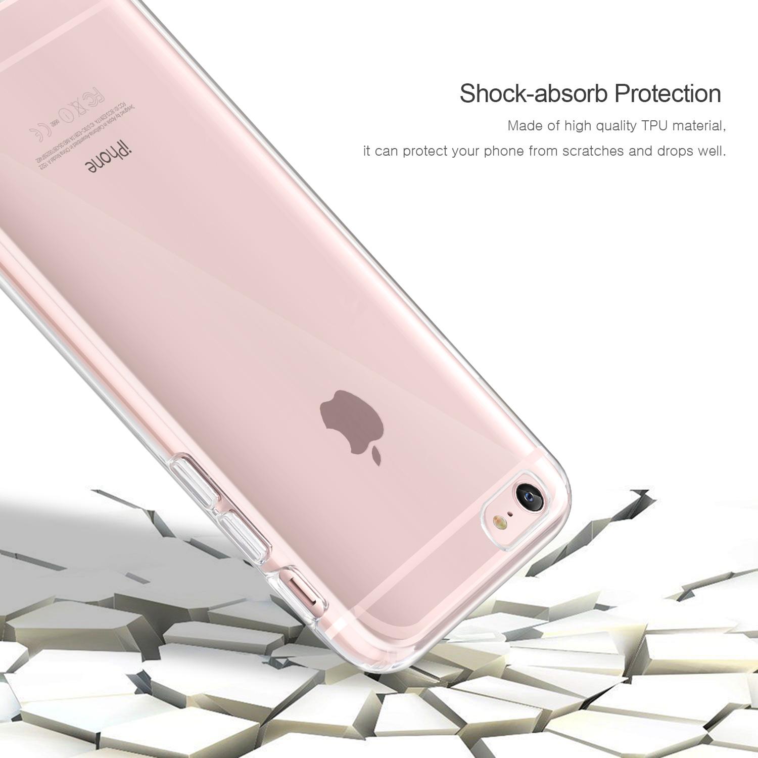 Husa protectie pentru iphone 6 plus, ultra slim, tpu fata-spate, transparent