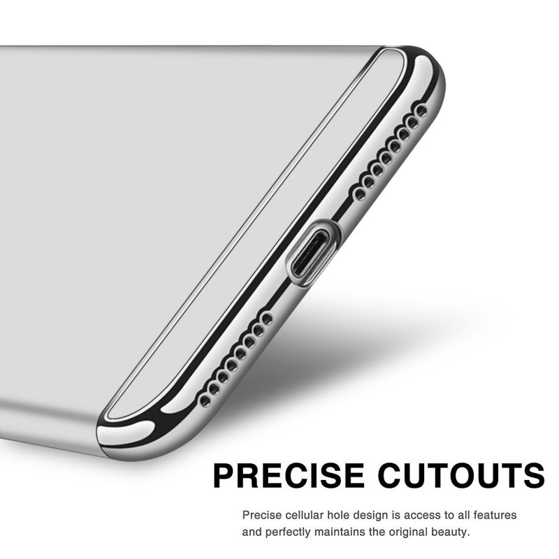 Husa telefon apple iphone 8 plus ofera protectie 3in1 ultrasubtire lux silver matte