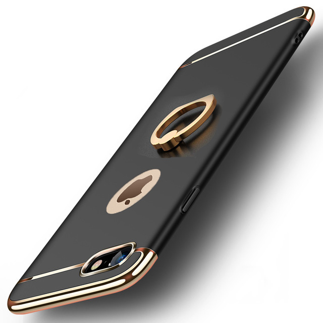 Husa telefon apple iphone 8 ofera protectie 3in1 ultrasubtire lux black matte g ring