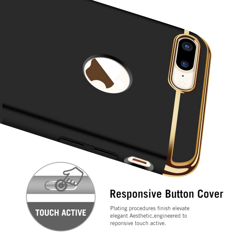 Husa telefon apple iphone 8 ofera protectie 3in1 ultrasubtire lux black matte g ring