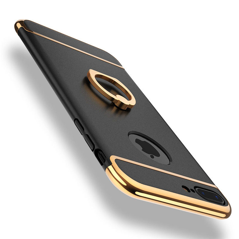 Husa telefon apple iphone 8 ofera protectie 3in1 ultrasubtire lux black matte g ring