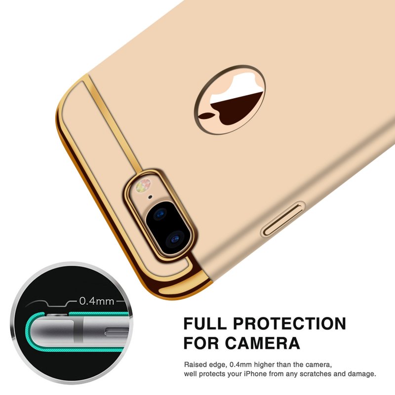 Husa telefon apple iphone 8 ofera protectie 3in1 ultrasubtire lux gold matte g ring