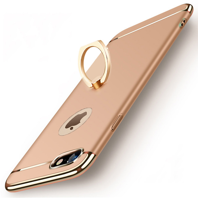 Husa telefon apple iphone 8 ofera protectie 3in1 ultrasubtire lux gold matte g ring