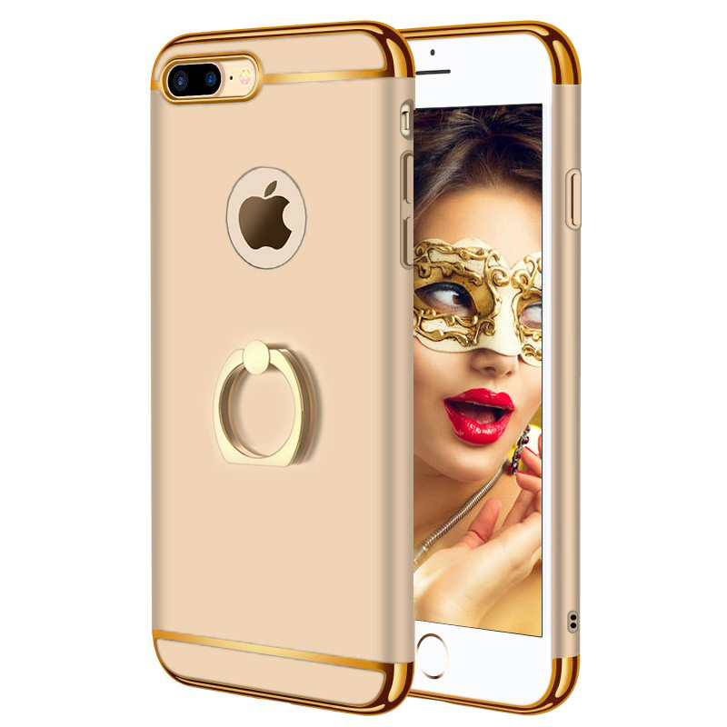 Husa telefon apple iphone 8 ofera protectie 3in1 ultrasubtire lux gold matte g ring