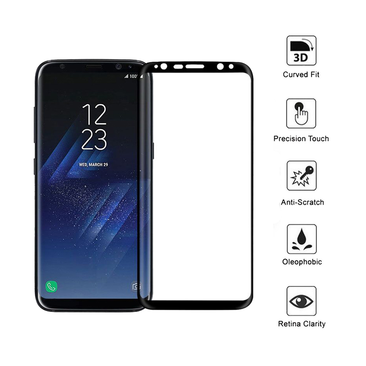 Folie sticla pro glass 3d samsung galaxy s8 full cover