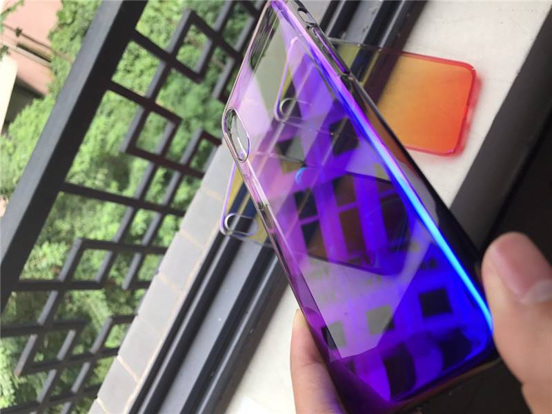 Husa apple iphone 6 plus/6s plus, mystyle crystal blue cameleon gradient color changer